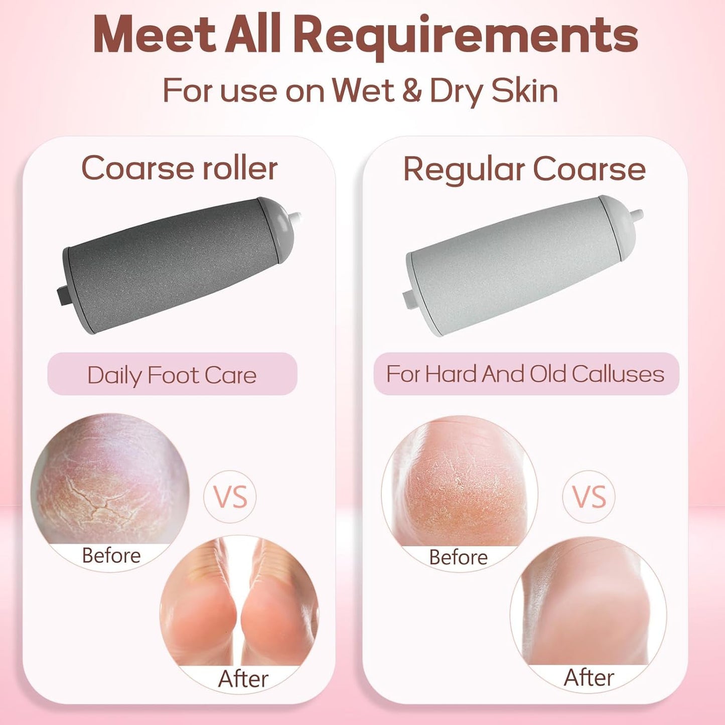 VelvetHeel™Cordless Pedicure with 2 Roller[8 Hrs Battery Backup]