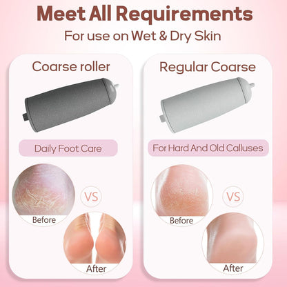 VelvetHeel™Cordless Pedicure with 2 Roller[8 Hrs Battery Backup]